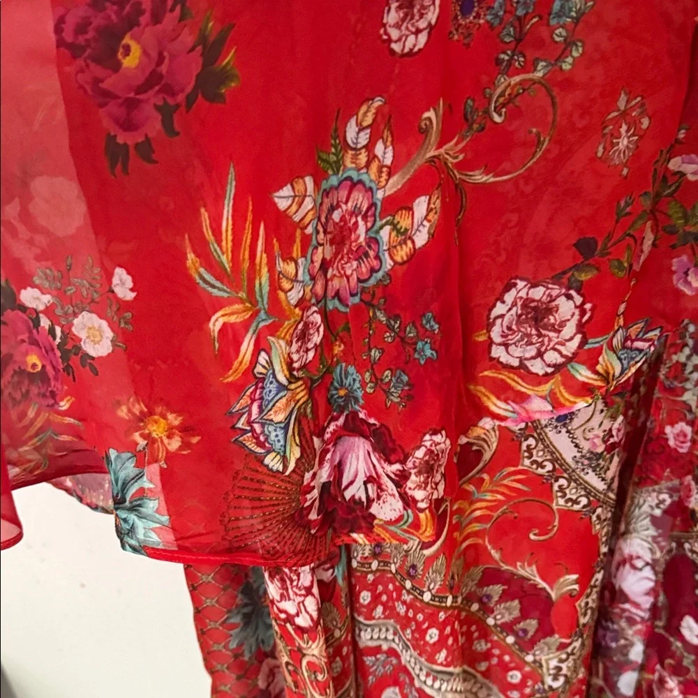 Camilla Vibrant Red Patterned Dress - Picture 4 of 4